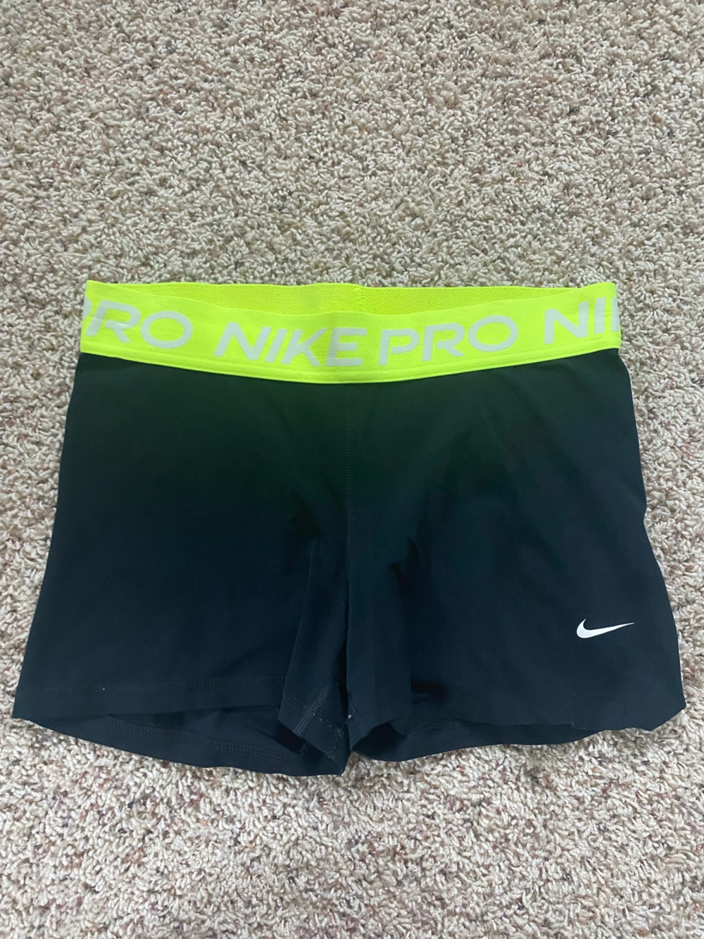 Nike Pros with Neon Yellow Waistband